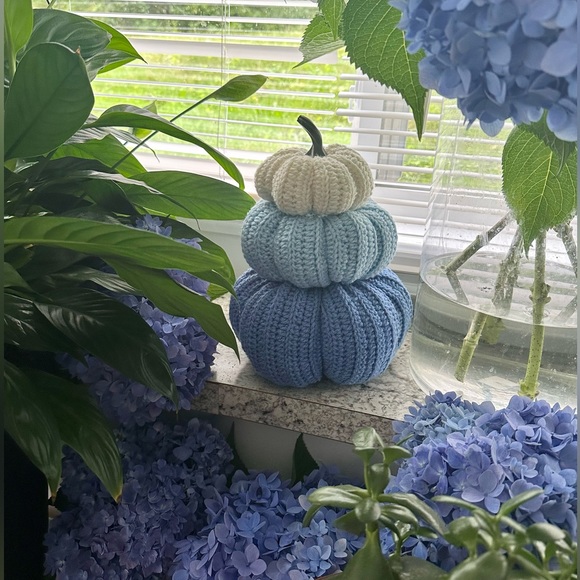 Hand Crafted Other - Crochet stacked blue pumpkins